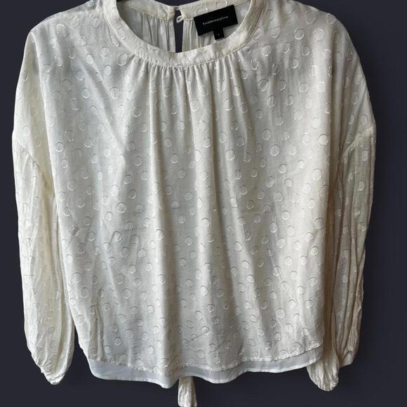 Tops - FIVESEVENTYFIVE  (Barney’s ) Polka Dot Cotton Blouse. Size Large